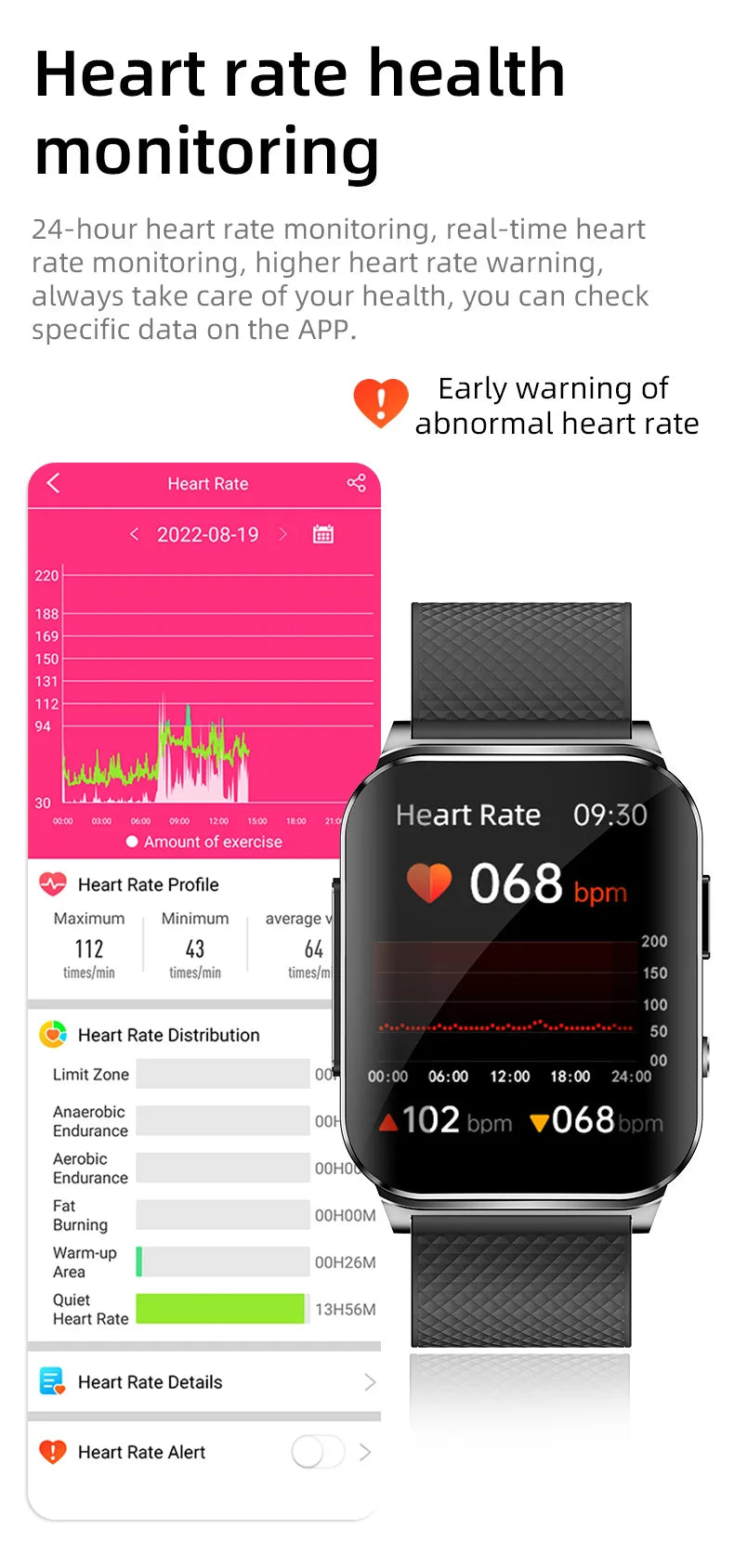 H Band ECG HRV Smart Watch With Heart Rate Monitor