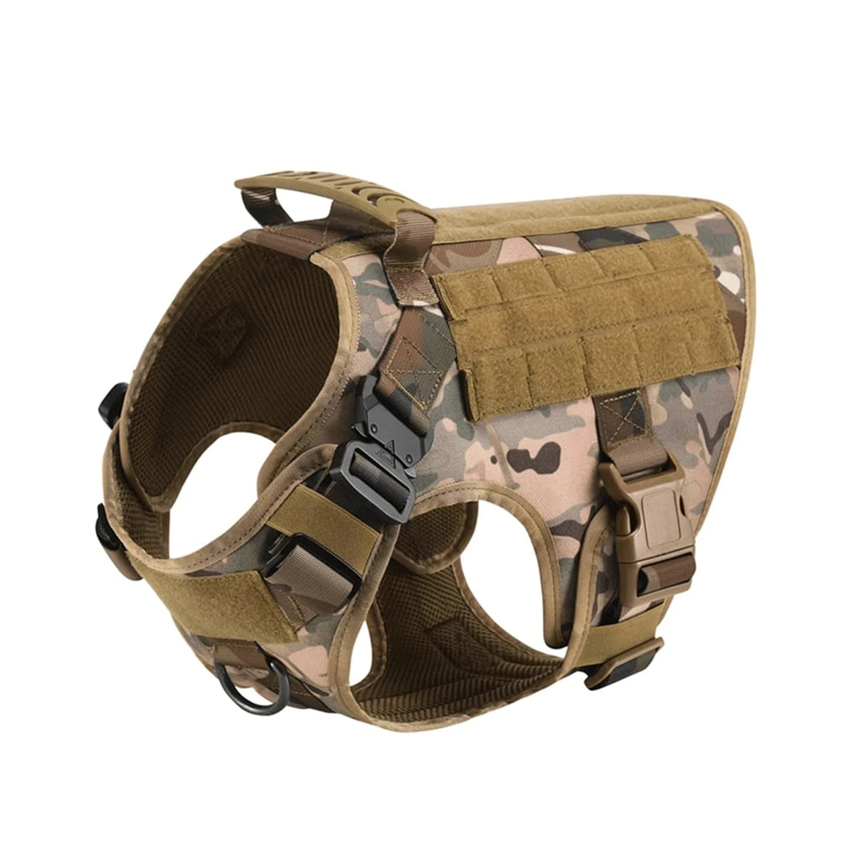 Tactical Padded Dog Harness With Molle Pouches And Quick Release