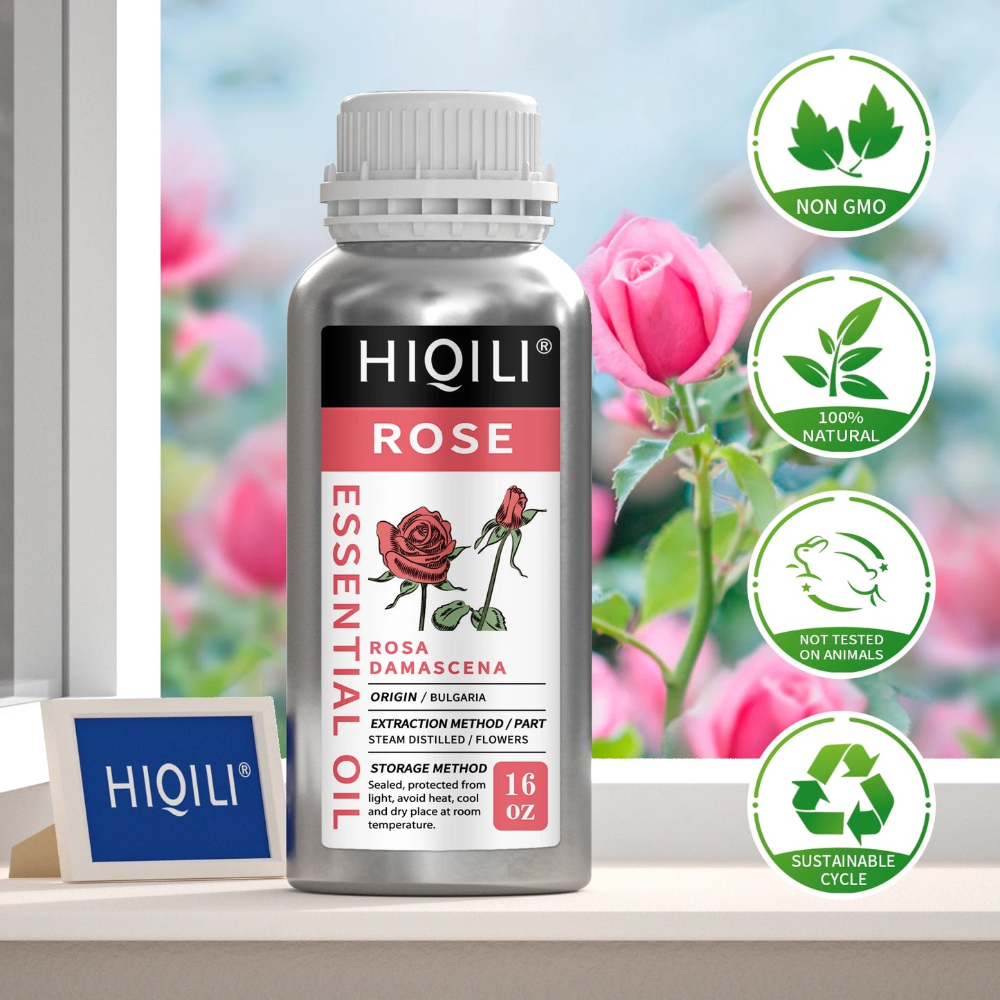 Hiqili Rose Essential Oil Pure Rosa Damascena For Diffuser Aromatherapy