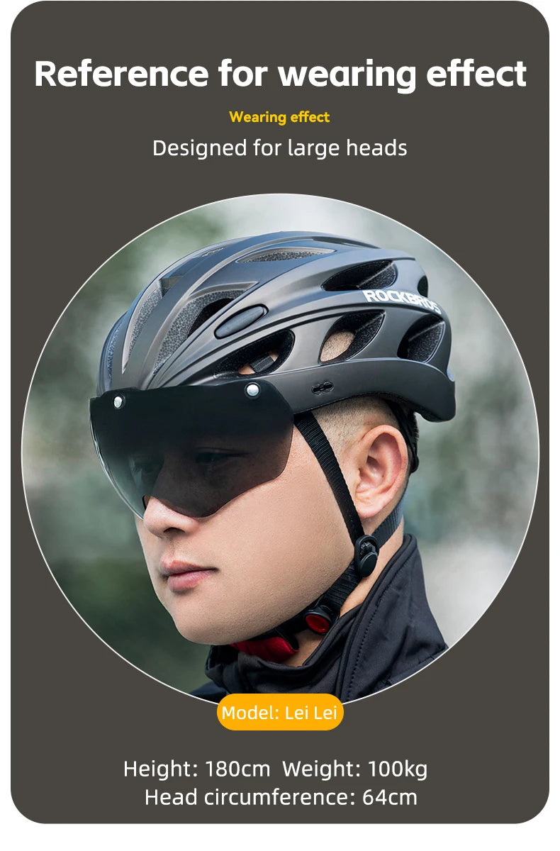 ROCKBROS Cycling Helmet Integrated With Goggles For MTB Road
