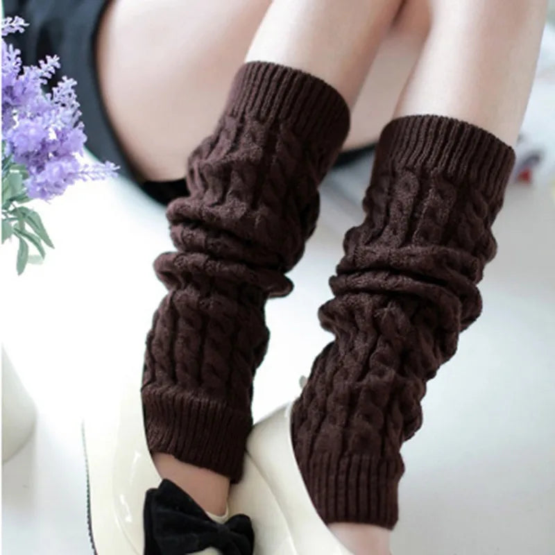 Toporchid Women Leg Warmers Knitted Acrylic Knee Pad Socks WinterThermalInsulated