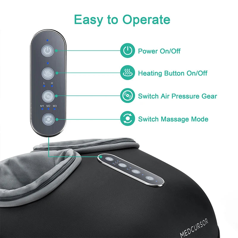 Medcursor Shiatsu Foot Massager Machine With Heat Roller For Pain Relief