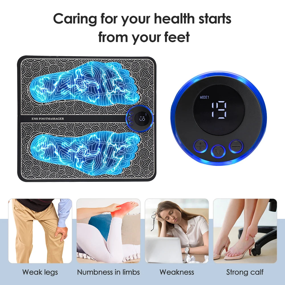 Eelhoe Electric EMS Foldable Foot Massager Pad With 8 Modes