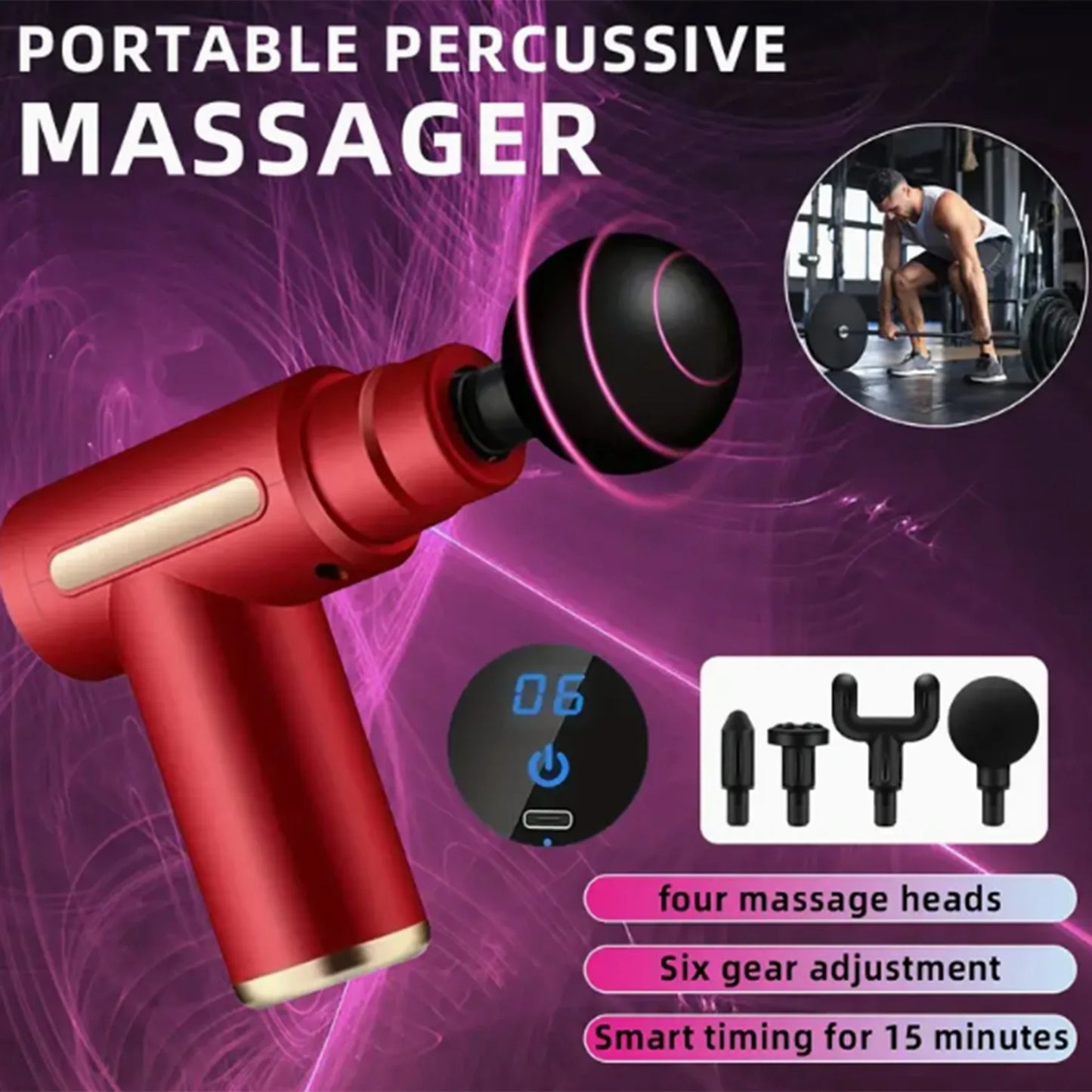 AEHOME USB Mini Fascia Massage Gun For Muscle Recovery