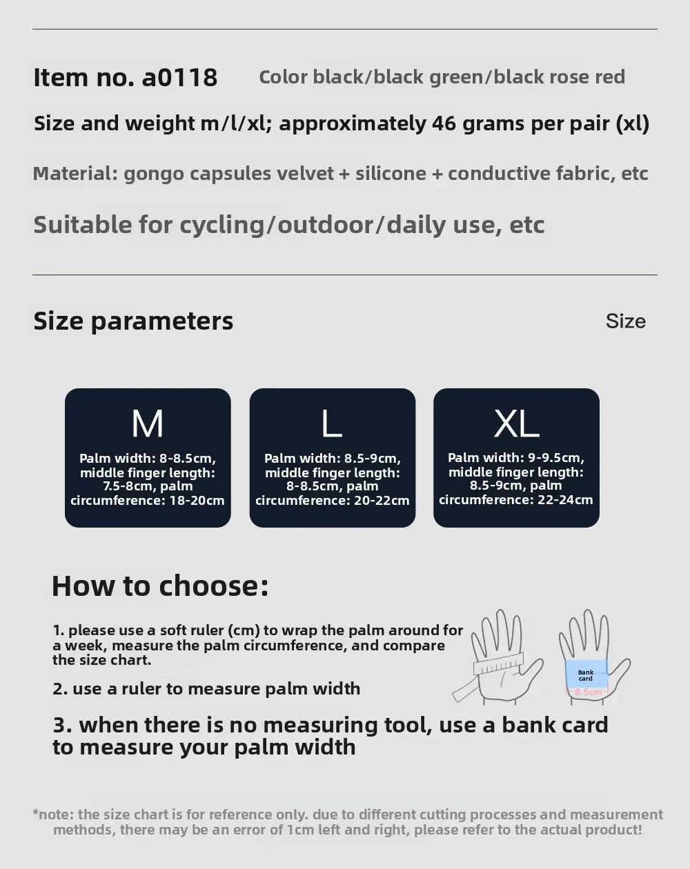 Cycling Gloves Full Finger Touch Screen Non-Slip For MTB Road