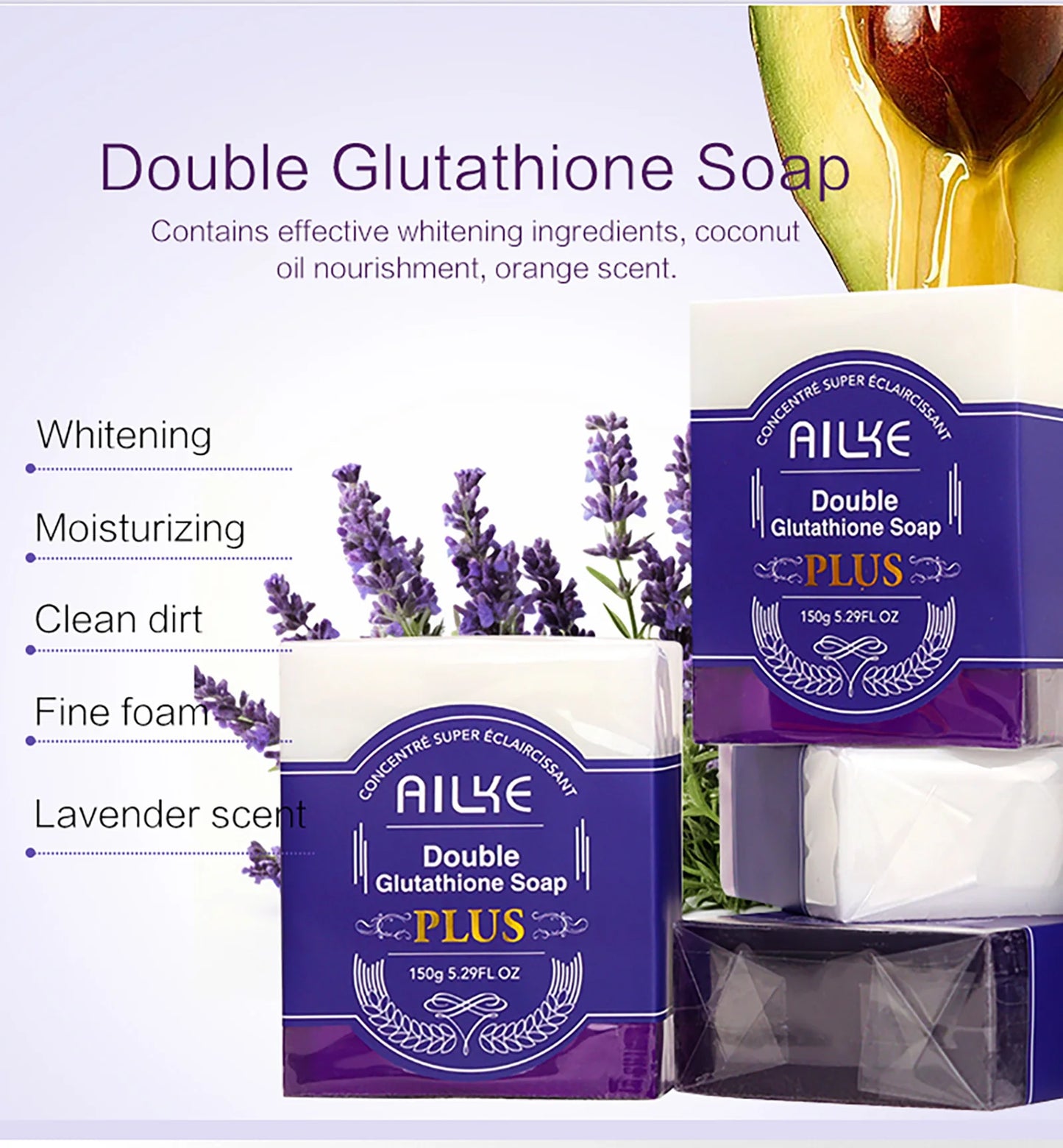AILKE Double Glutathione Plus Whitening Soap Bar For Face