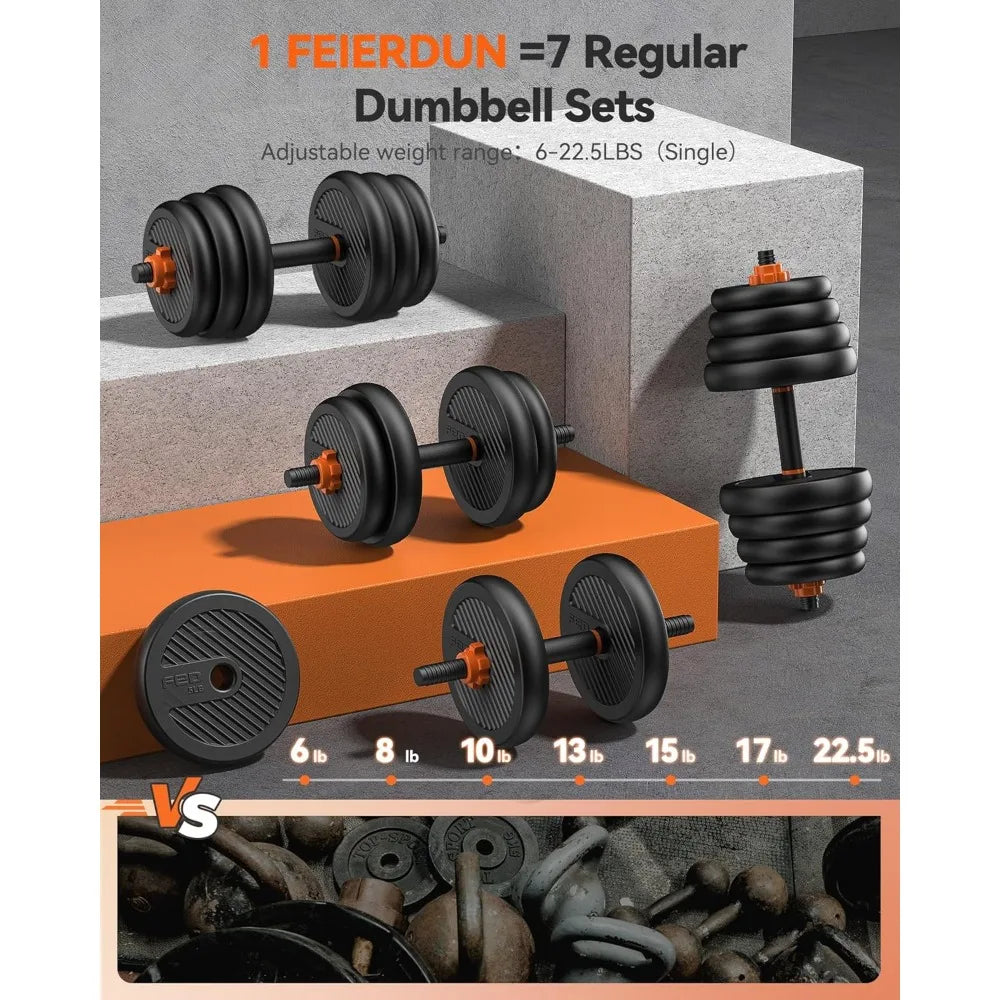Multifunctional Adjustable Dumbbell Set For Home Gyms Barbell Kettlebell Push Up Use