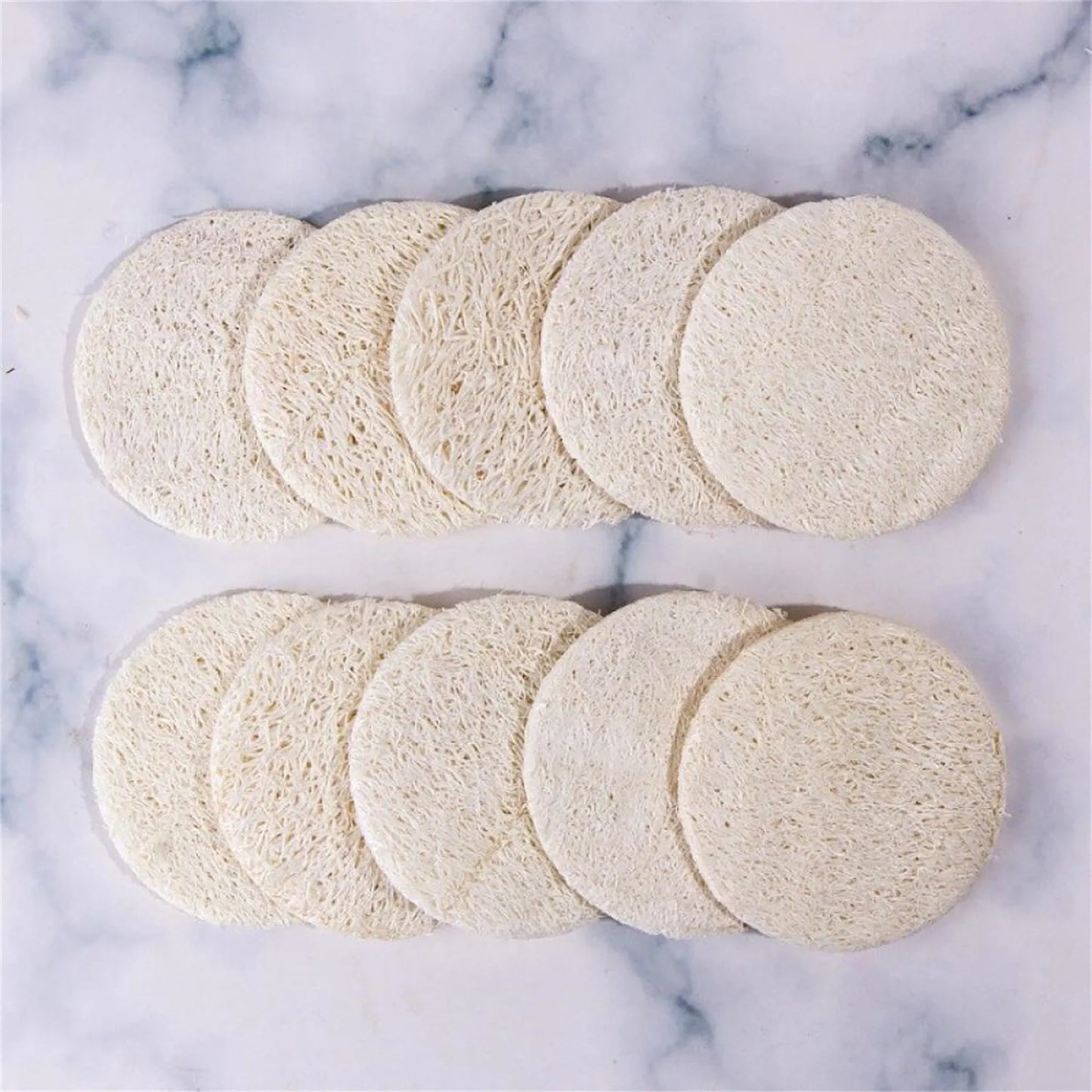 Natural Loofah Facial Scrub Pads 10 Pieces Exfoliating Body Spa