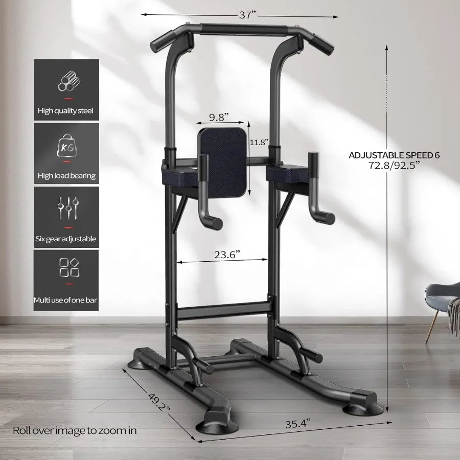 Power Tower Adjustable Height Pull Up and Dip Station