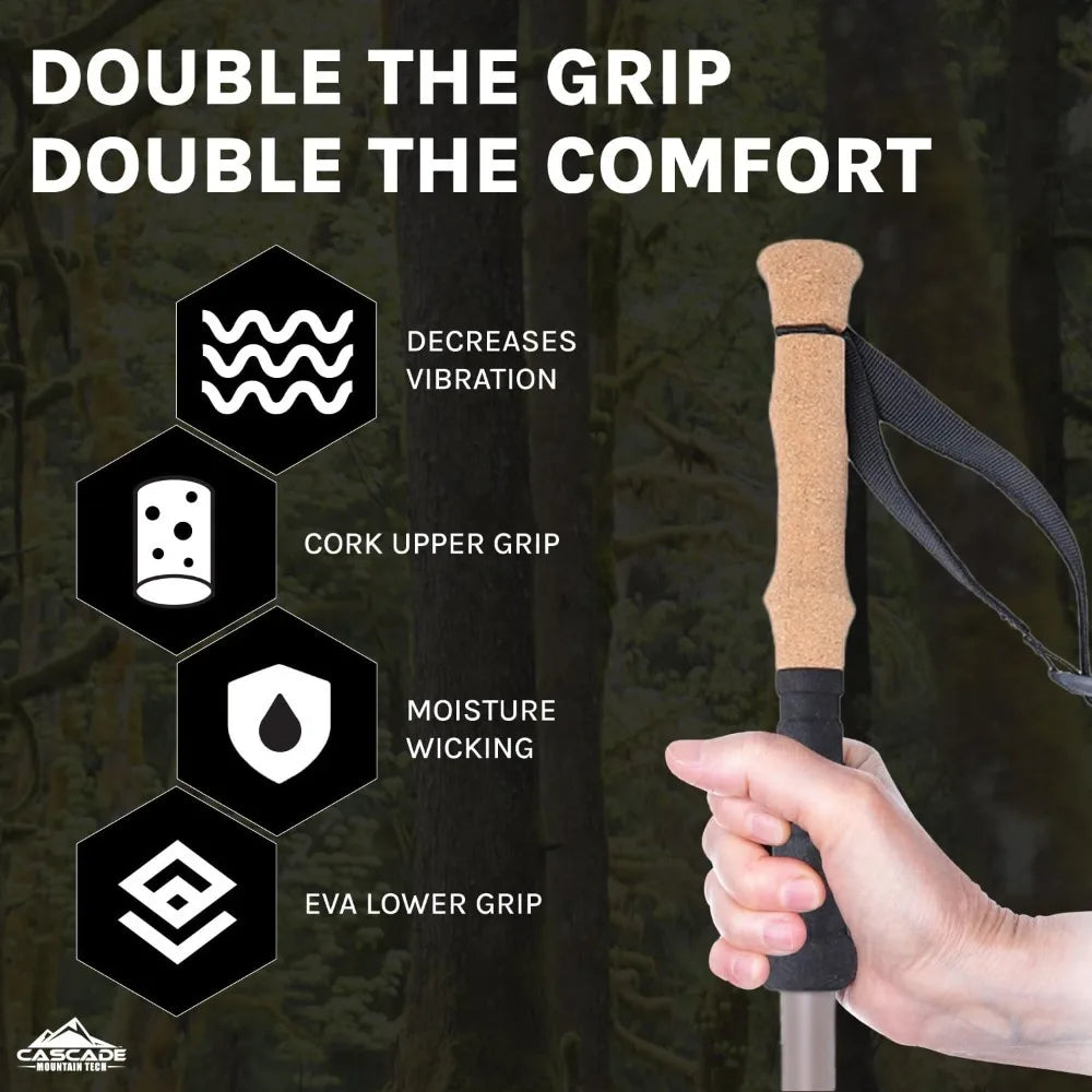 Carbon Fiber Trekking Poles With Adjustable Quick Locks