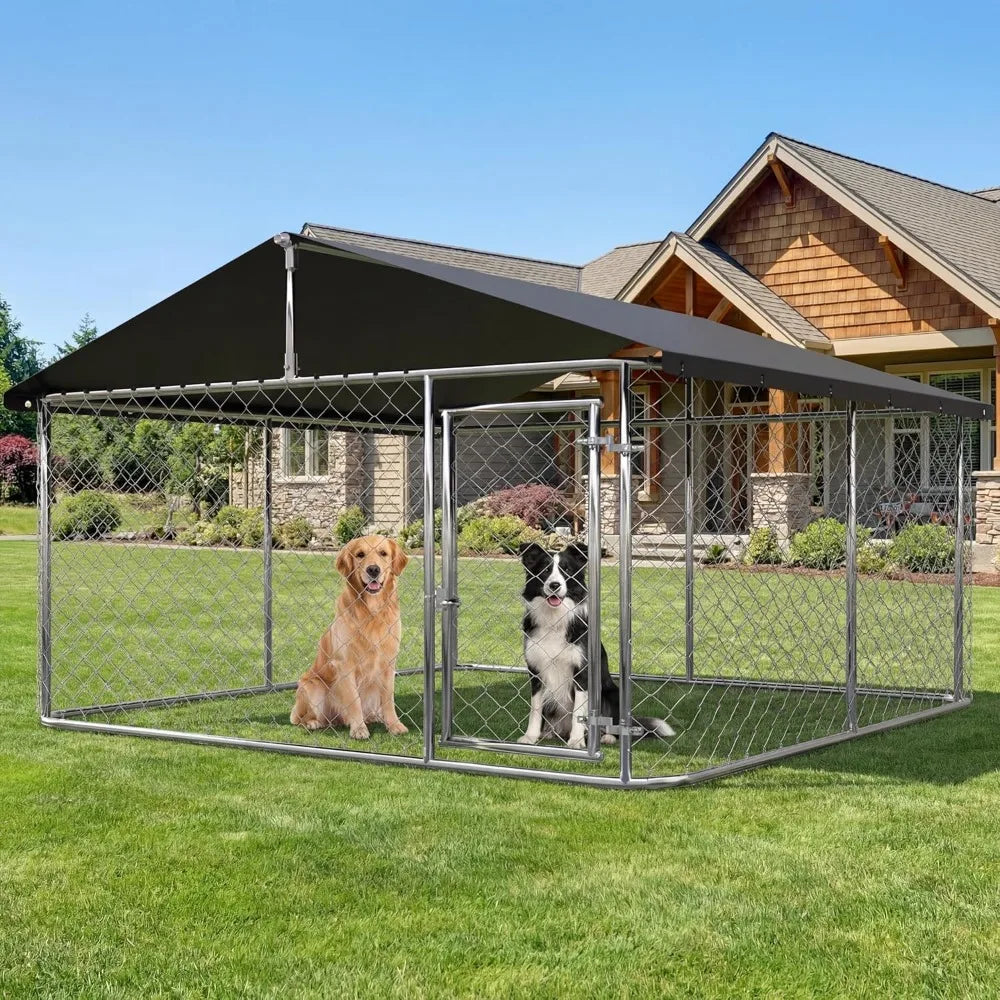 Outdoor Dog Cage Kennel With Heavy Duty Mesh Fence