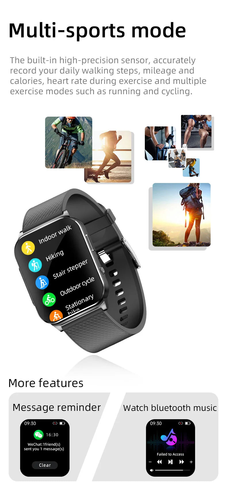 H Band ECG HRV Smart Watch With Heart Rate Monitor