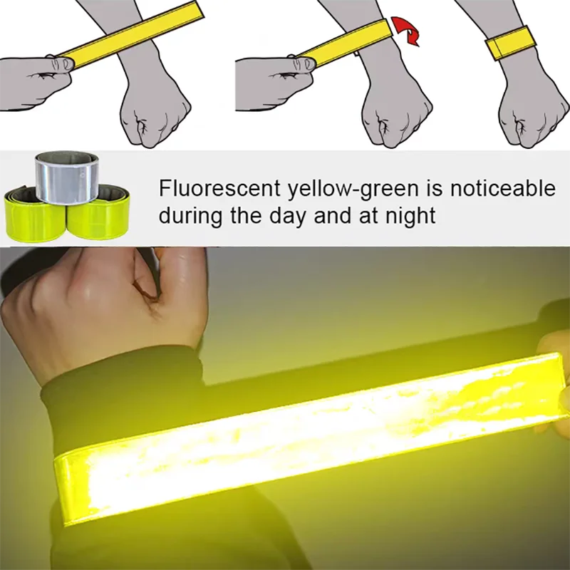 Flyer Reflective Wristbands Slap Bands And Leg Straps For Night Running Cycling Safety
