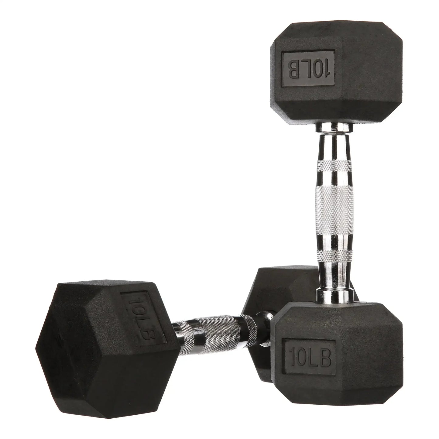 Hex Dumbbell Pair Rubber Encased For Home Gym Strength Training