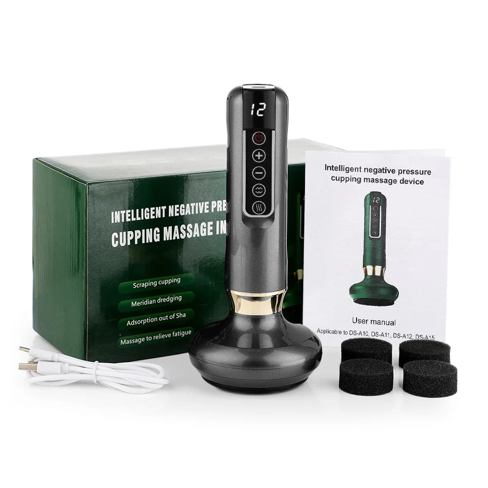 PASTSKY Electric Cupping Device 12 Levels Vacuum USB Rechargeable Massage