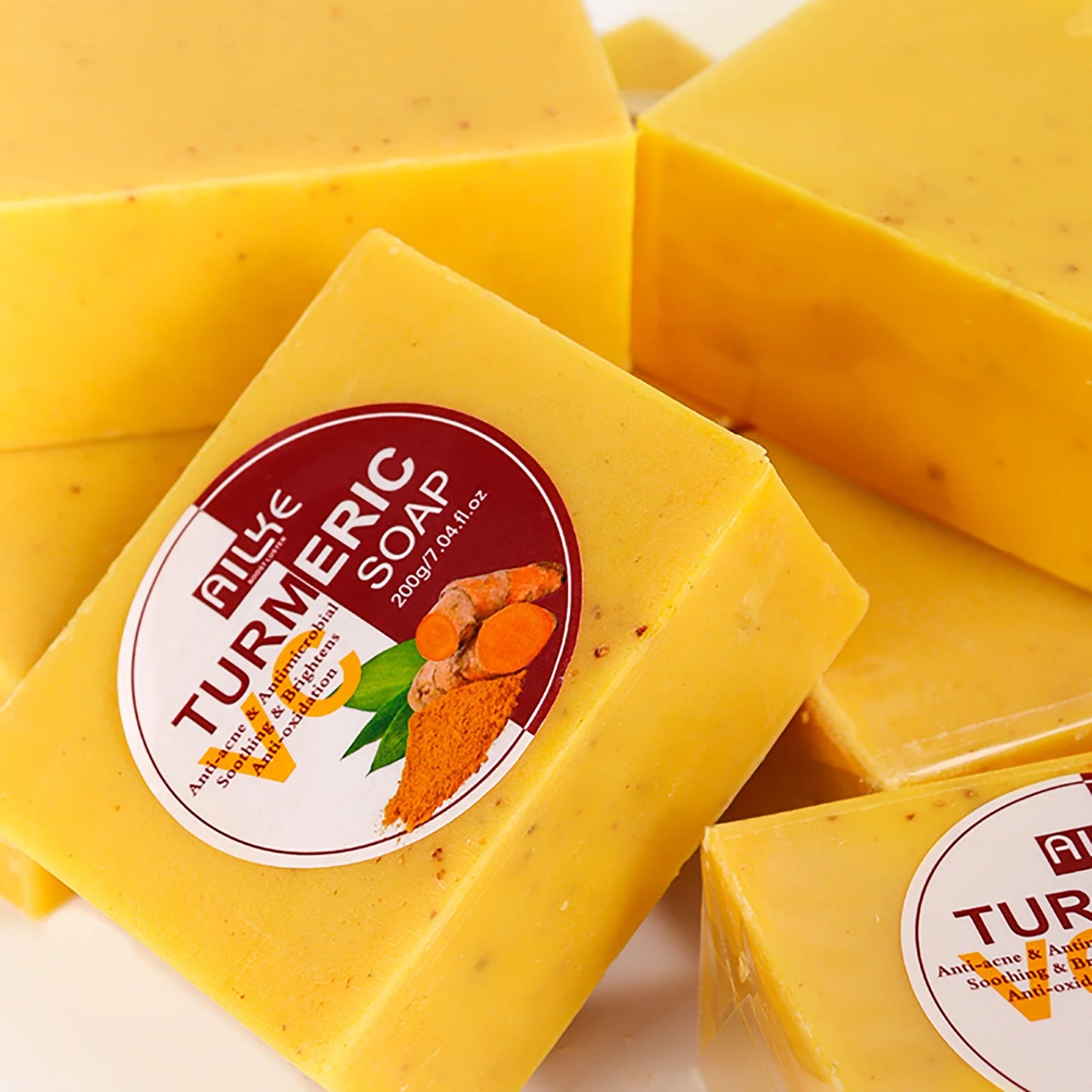 AILKE Turmeric Bath Soap For Face Body Hands Brightening Acne