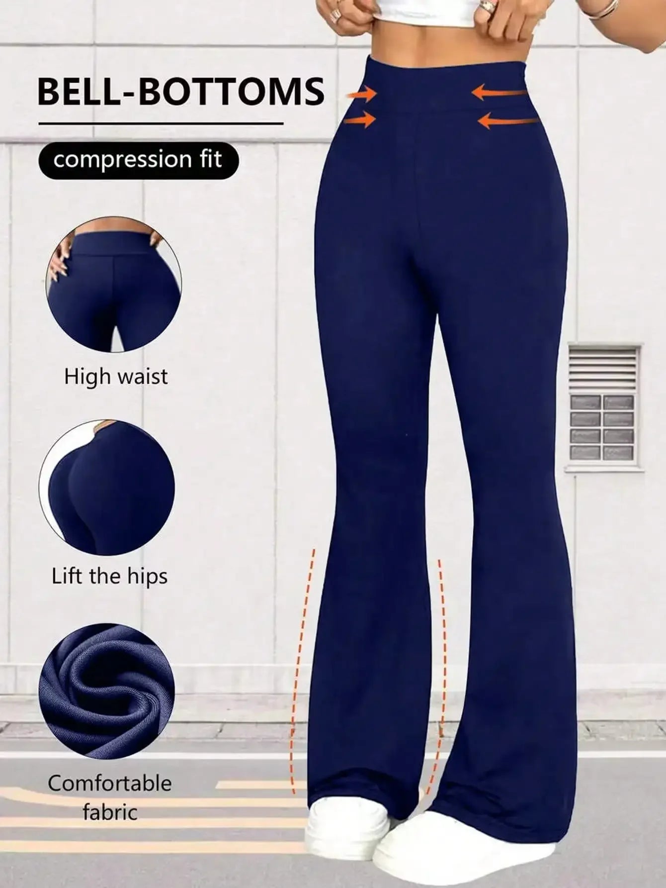 Womens High Waist Flare Yoga Pants Wide Leg Casual Leggings