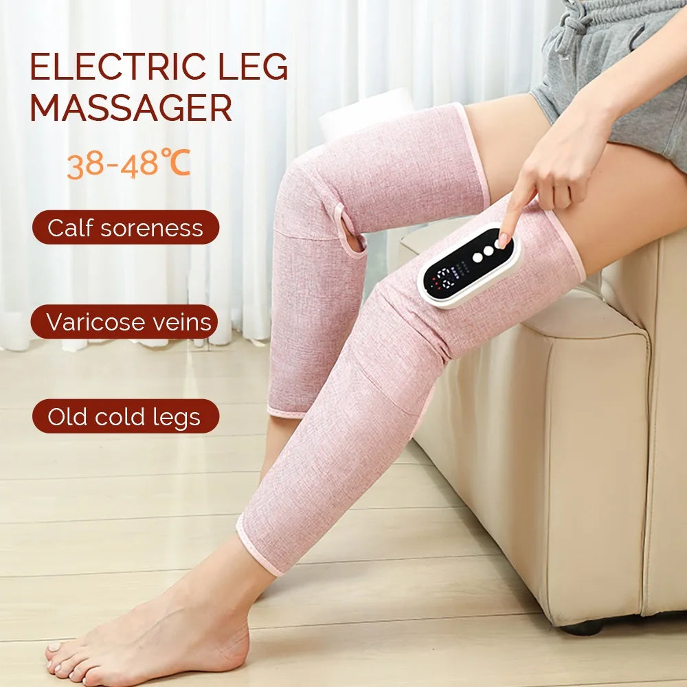 Foreverlily Electric Leg And Knee Massager Wireless Thigh Calf Vibration Massager Air Pressure Leg Relaxation Kneading Massager