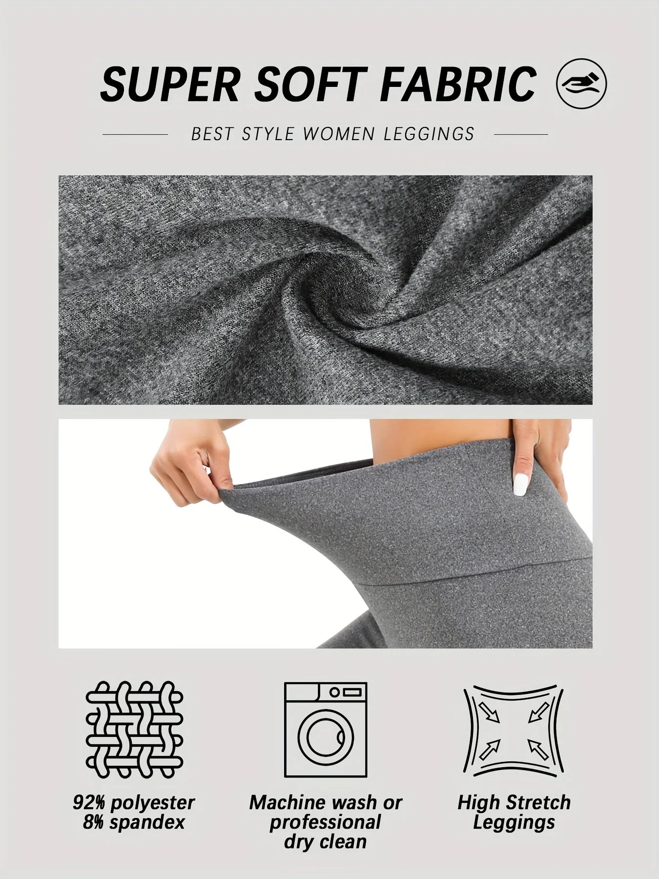 Women's High Waisted Tummy Control Leggings No See Through