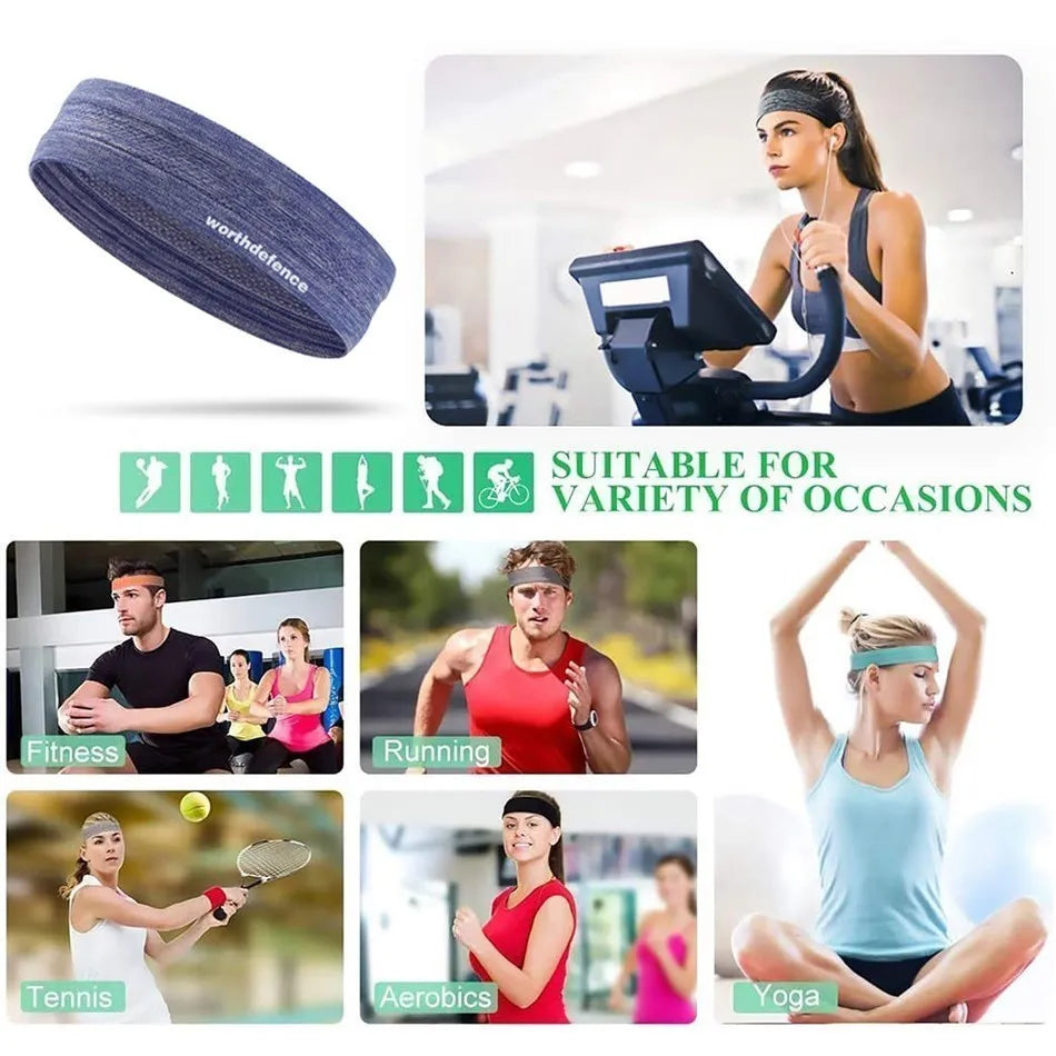 WOSWEIR Breathable Sweatband Headband Anti Slip For Workout And Yoga