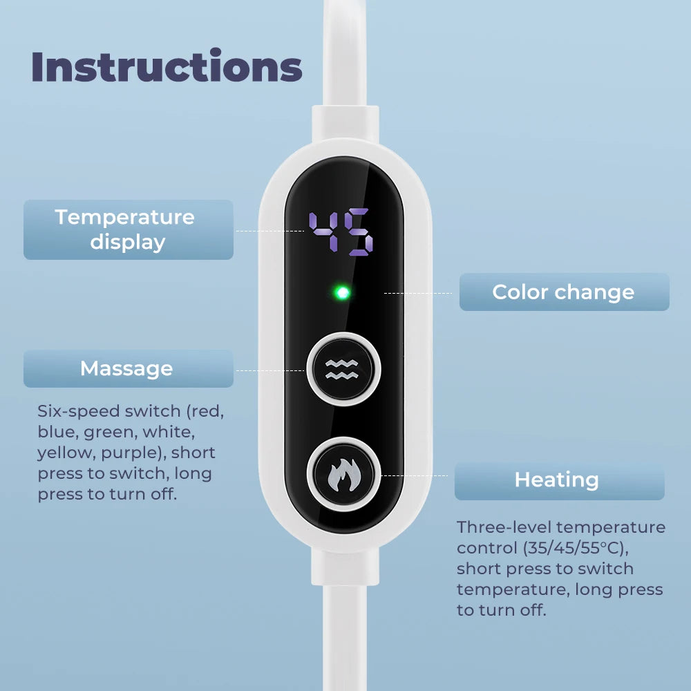 PASTSKY Electric Eye Massager 3-Level Hot Compress 6-Level Vibration