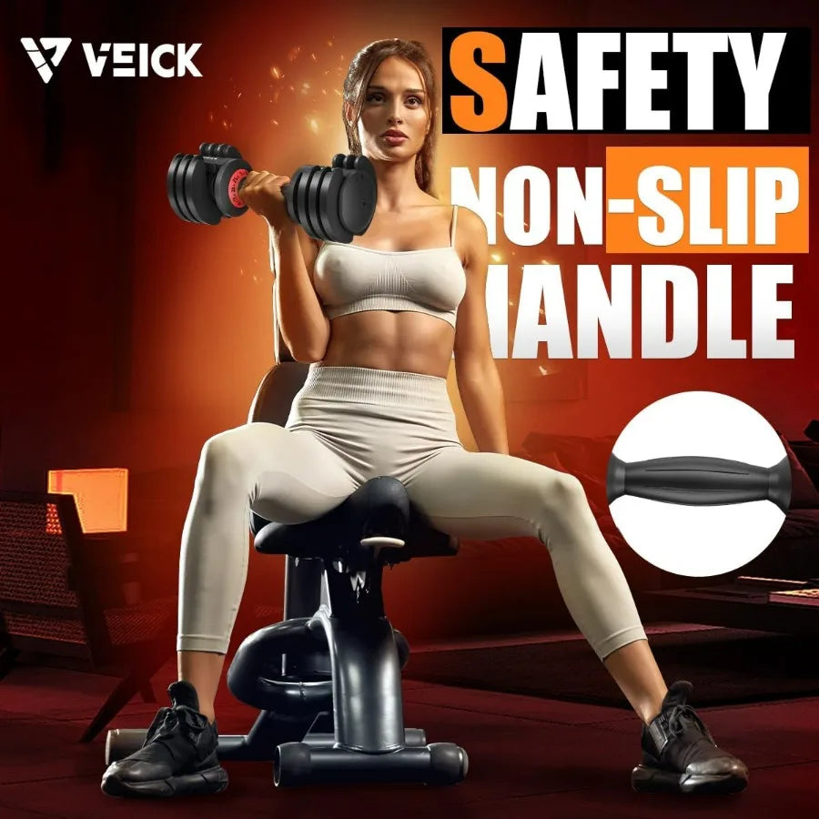 Adjustable Dumbbell with Non Slip Handle for Strength Training