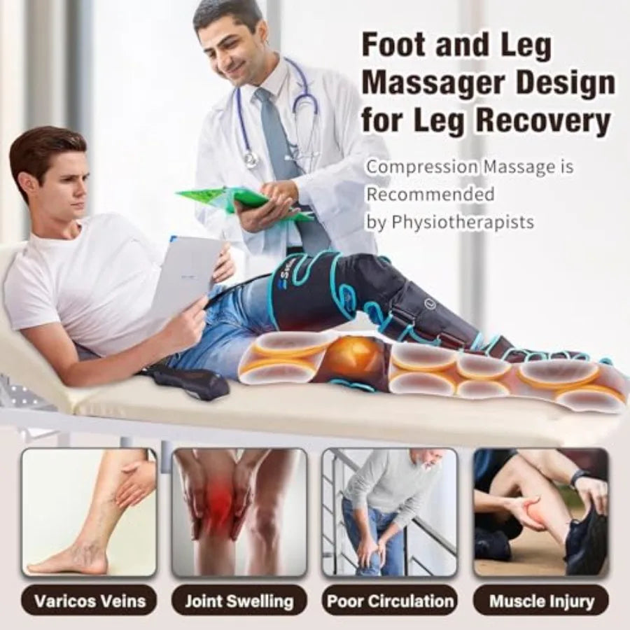 LeG Air Compression Leg Massager With Heat For Pain Relief