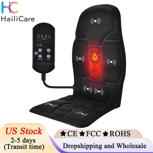 Hailicare Electric Back Massager Cushion With Heat And Vibration