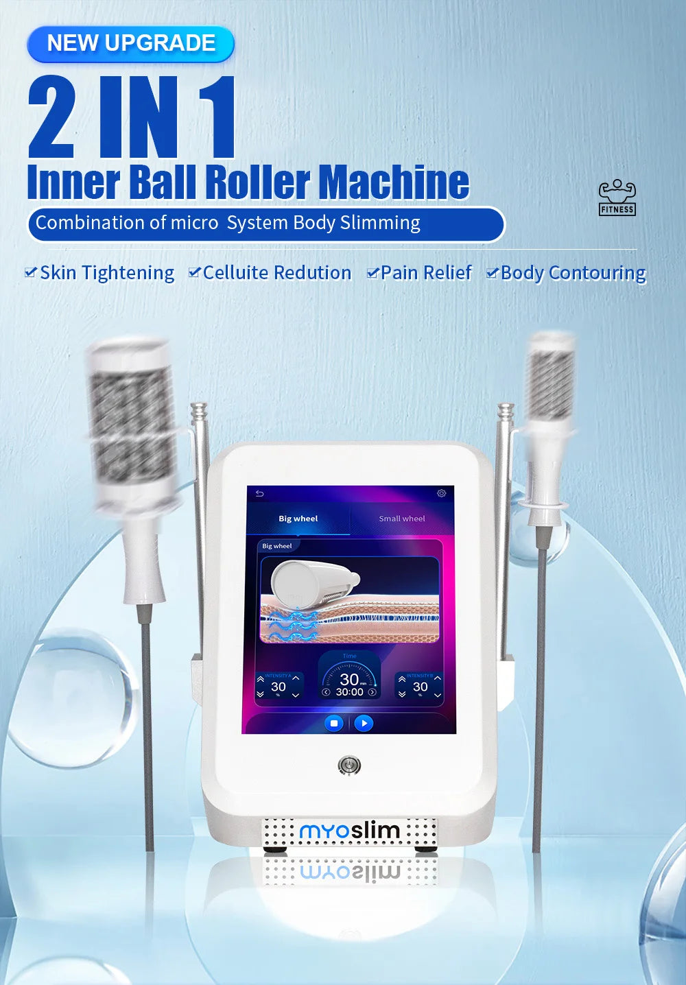 MYOSLIM 6500W 200HZ  Roller Slimming Cellulite Reduction Inner Ball Roller 360 Degree Infrared Vacuum Roller Massage Beauty