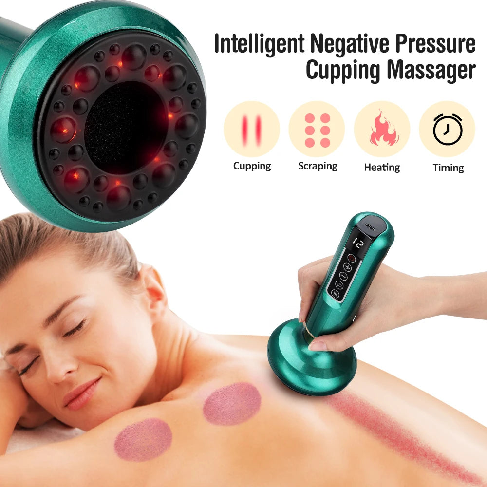PASTSKY Electric Cupping Device 12 Levels Vacuum USB Rechargeable Massage