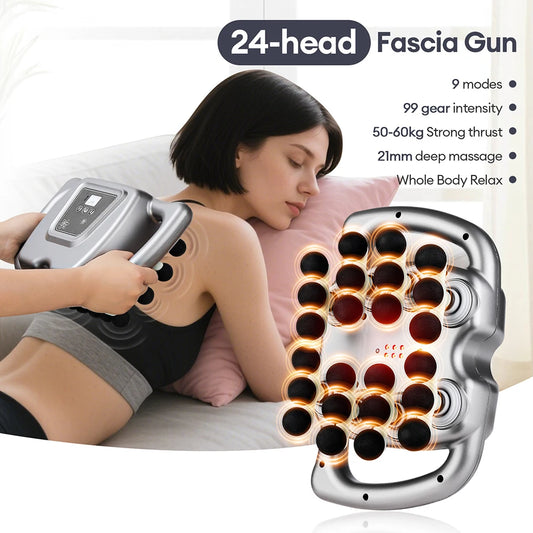 Iebilif 24 Head Fascia Gun 9 Modes High Frequency Massager
