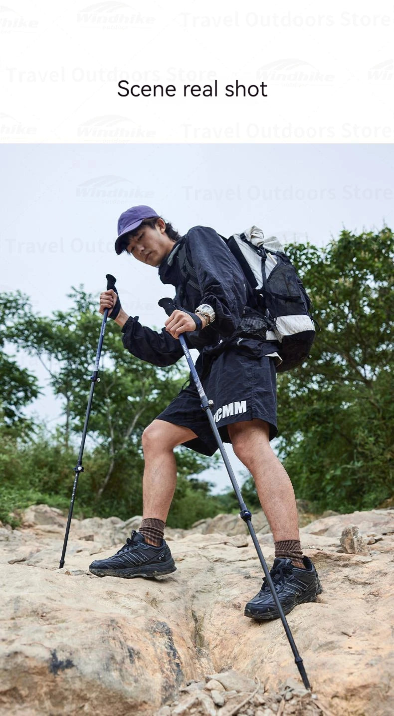 Naturehike Carbon Fiber Telescopic Trekking Pole Outdoor Hiking