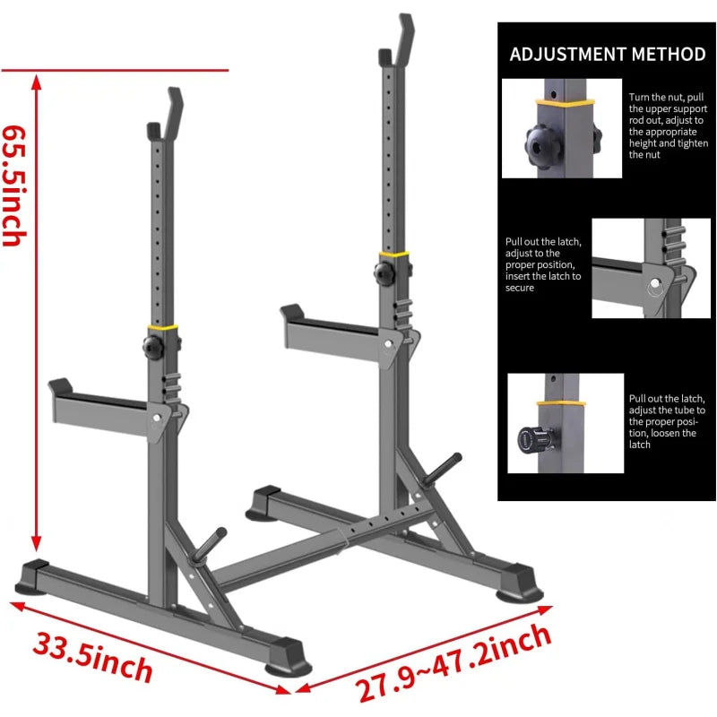 Adjustable Squat Rack And Multifunction Barbell Stand For Home Gym