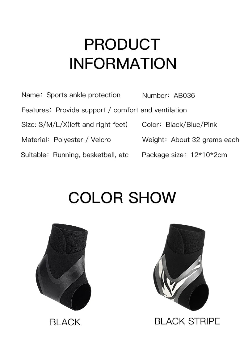 Adjustable Ankle Sleeve With Support Pad For Breathable Sports Safety