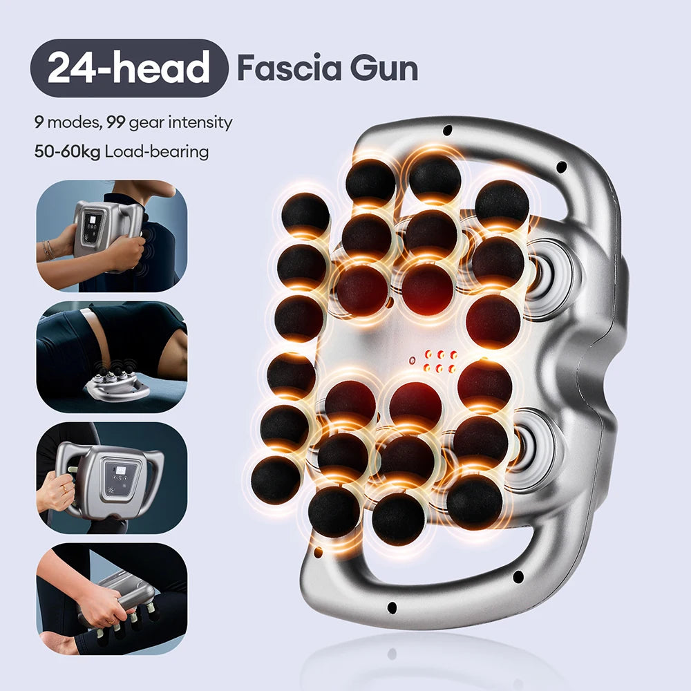 Iebilif 24 Head Fascia Gun 9 Modes High Frequency Massager