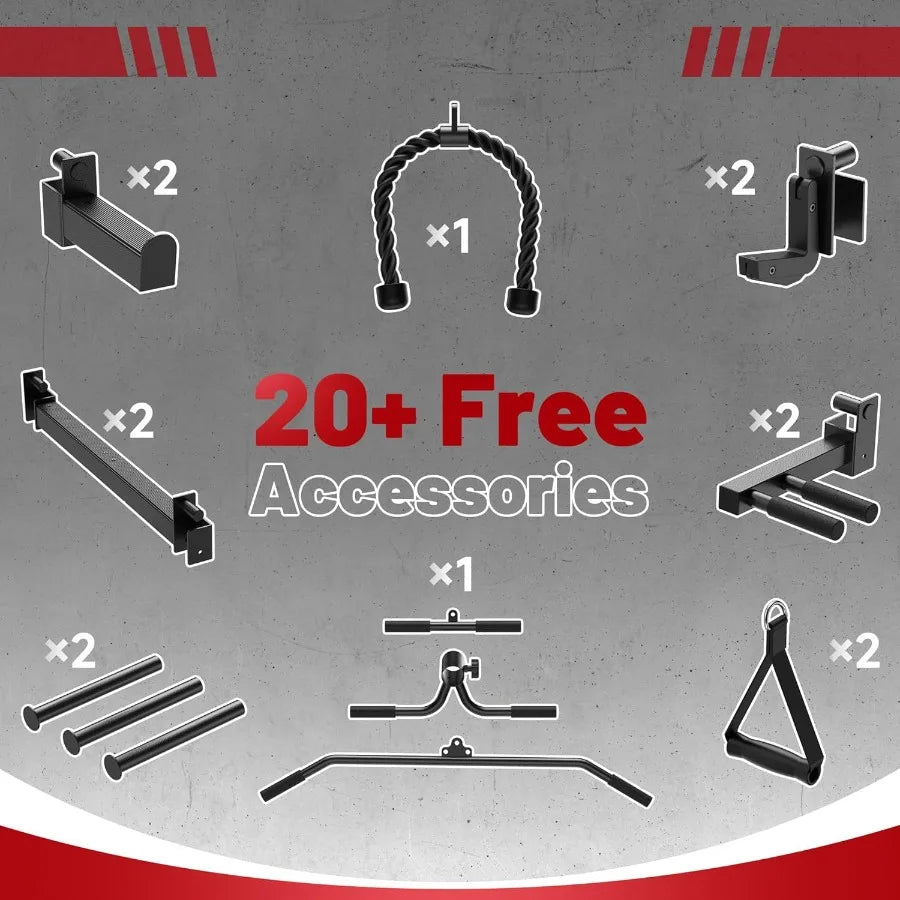 Power Cage With Lat Pulldown Attachments 1500LBS