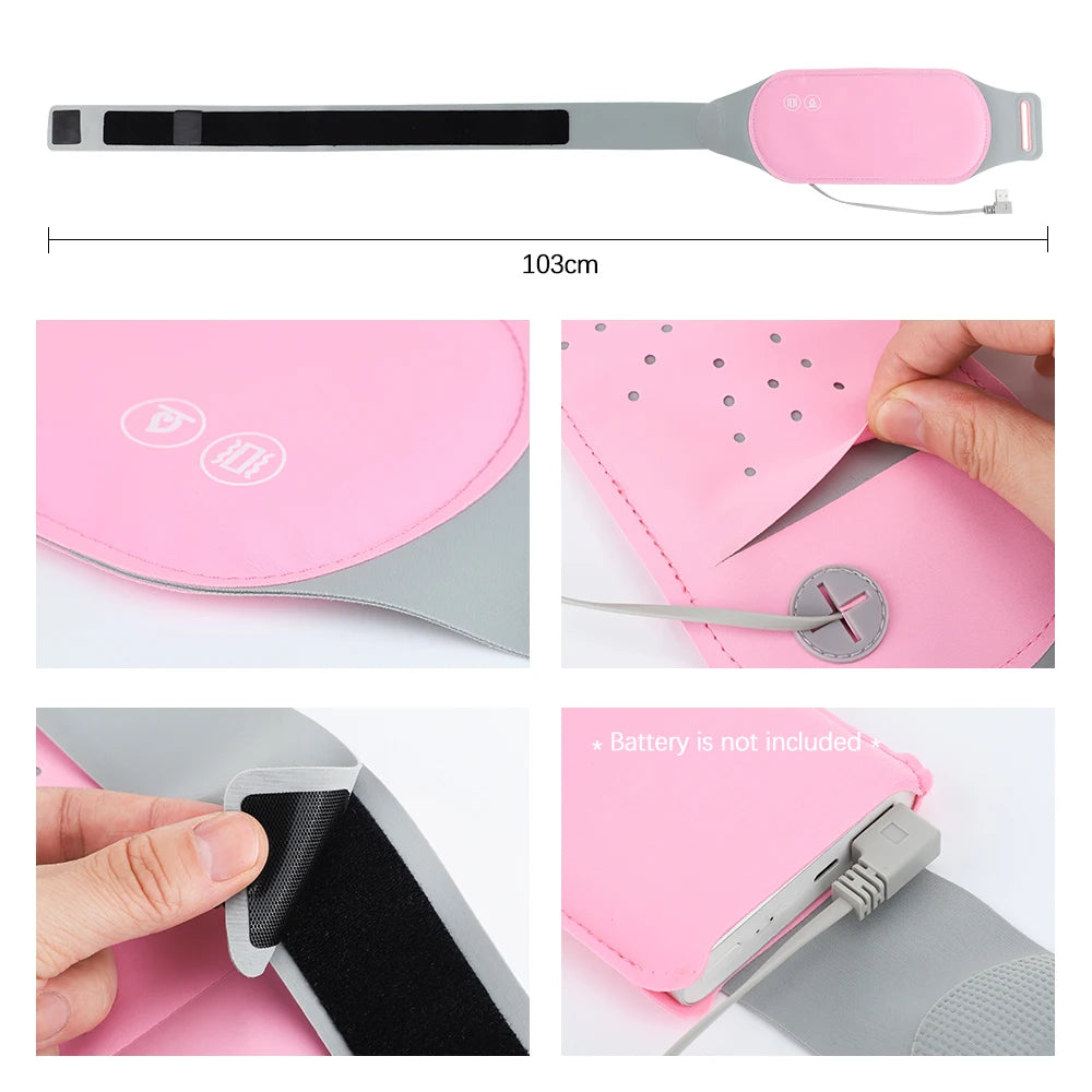 PASTSKY Menstrual Massager Belt With Heating And Vibrating Waist Warmer