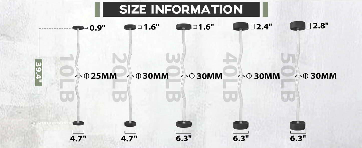 Fixed Barbell and Pre Loaded EZ Curl Bar PVC Weight Set for Strength Training Equipment
