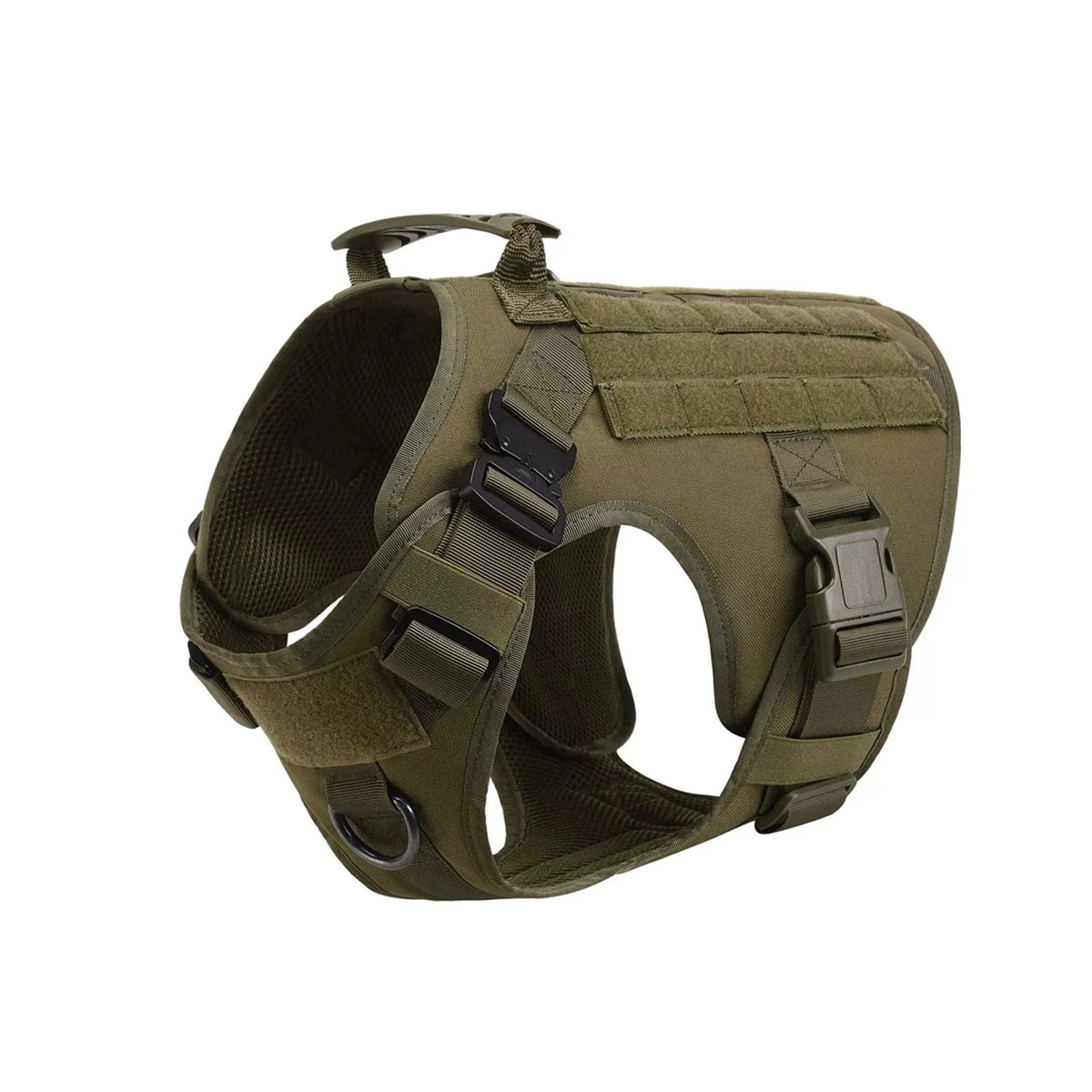 Tactical Padded Dog Harness With Molle Pouches And Quick Release