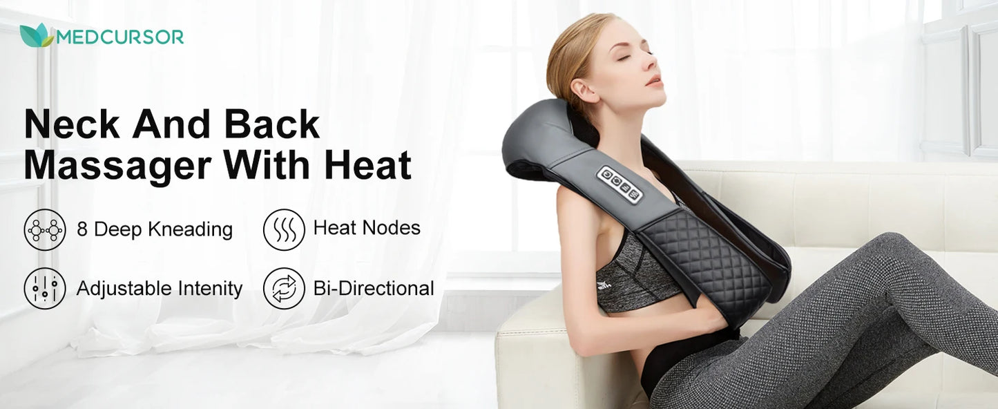 Medcursor Electric Neck And Shoulder Massager Kneading Pillow