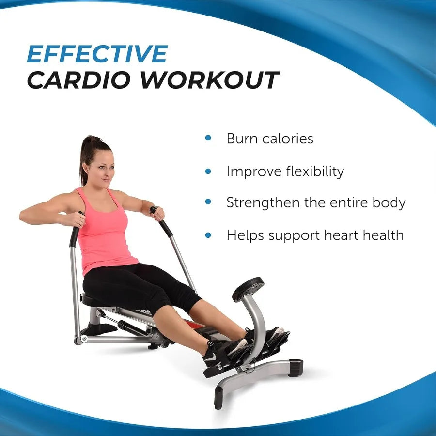 Rowing Machine With Cylinder Resistance Up To 250 Lbs Weight Capacity