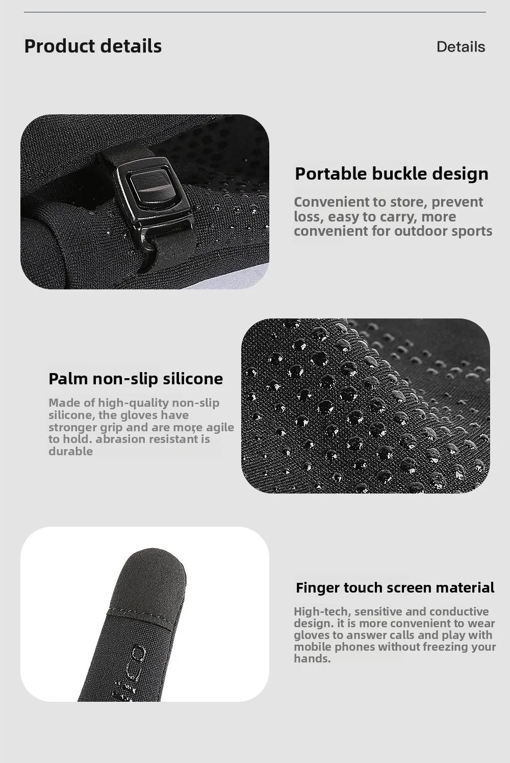 Cycling Gloves Full Finger Touch Screen Non-Slip For MTB Road