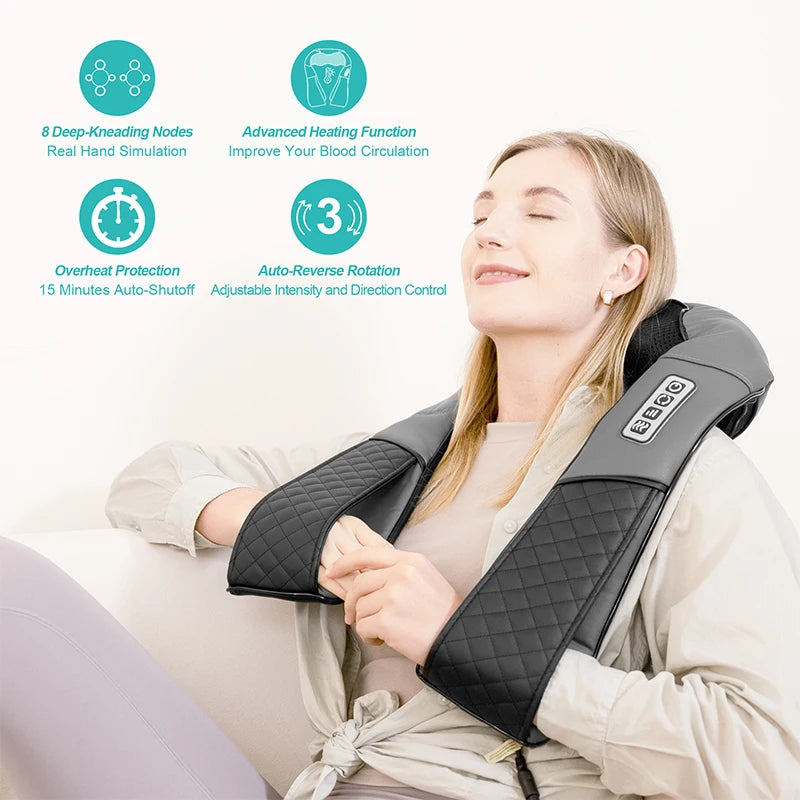 Medcursor Electric Neck And Shoulder Massager Kneading Pillow