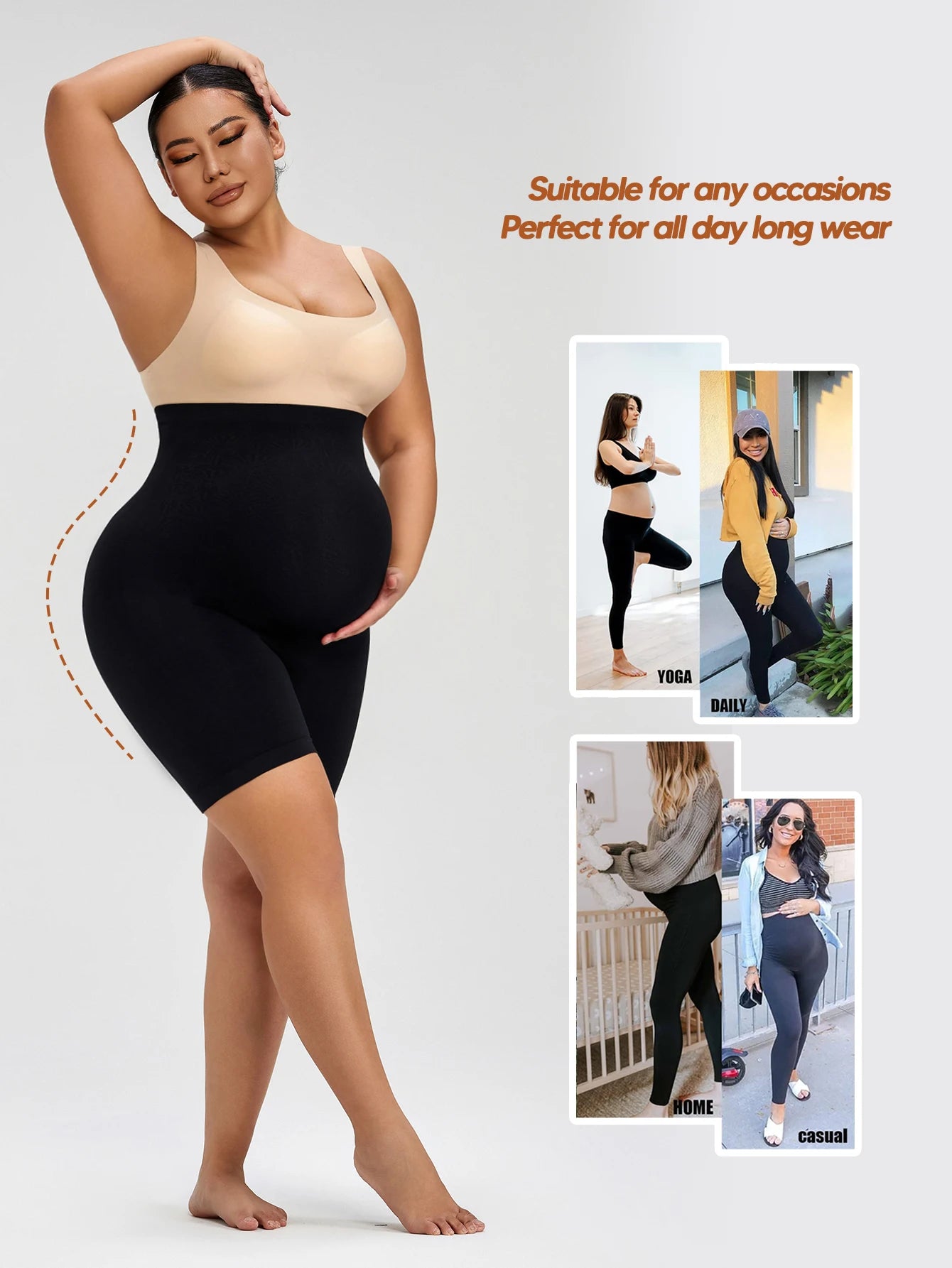Maternity Yoga Shorts High Waisted Over The Belly For Workout