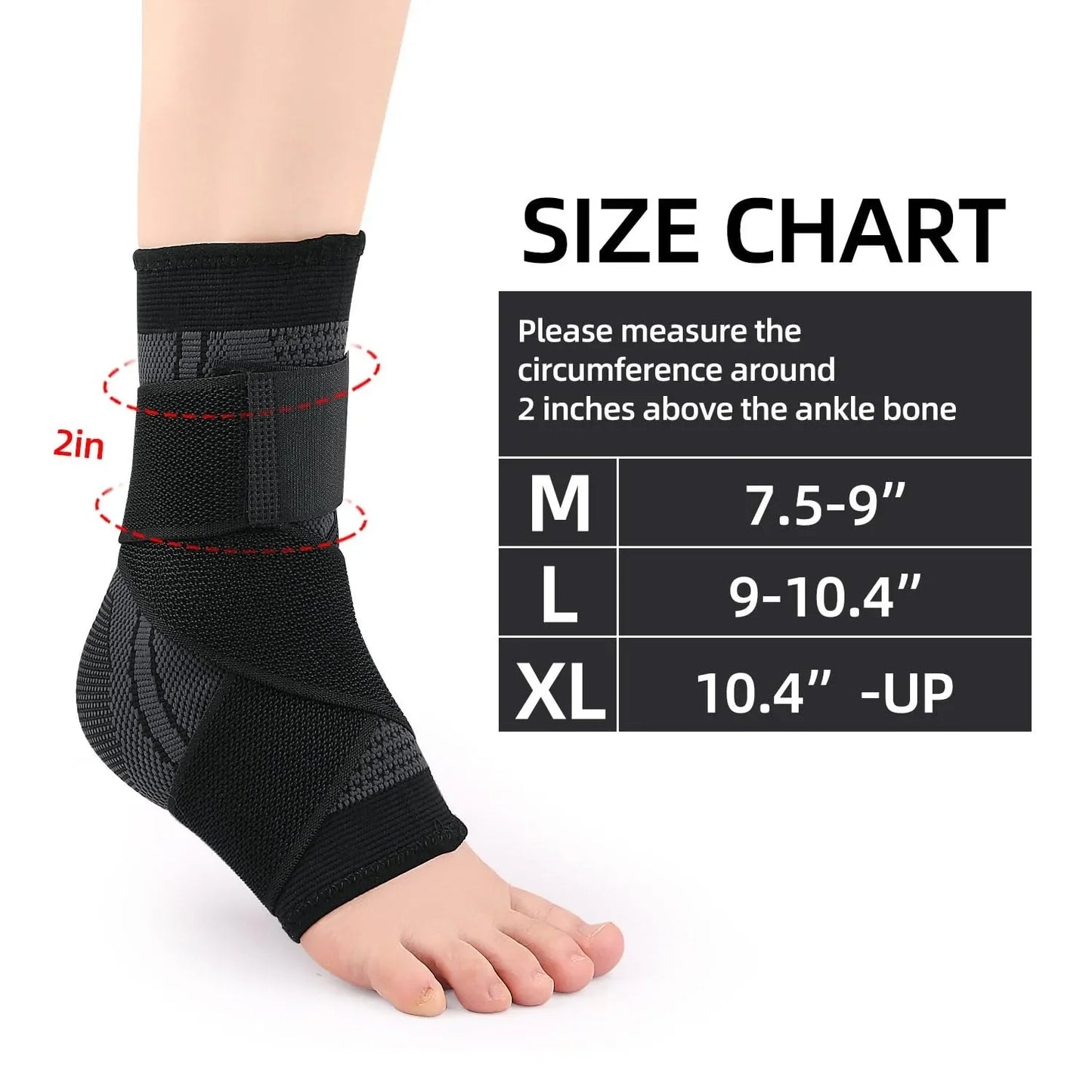 High-concerned Ankle Support Brace Nylon Knitted Elastic Pressurized Bandage For Sport Gym Running Basketball