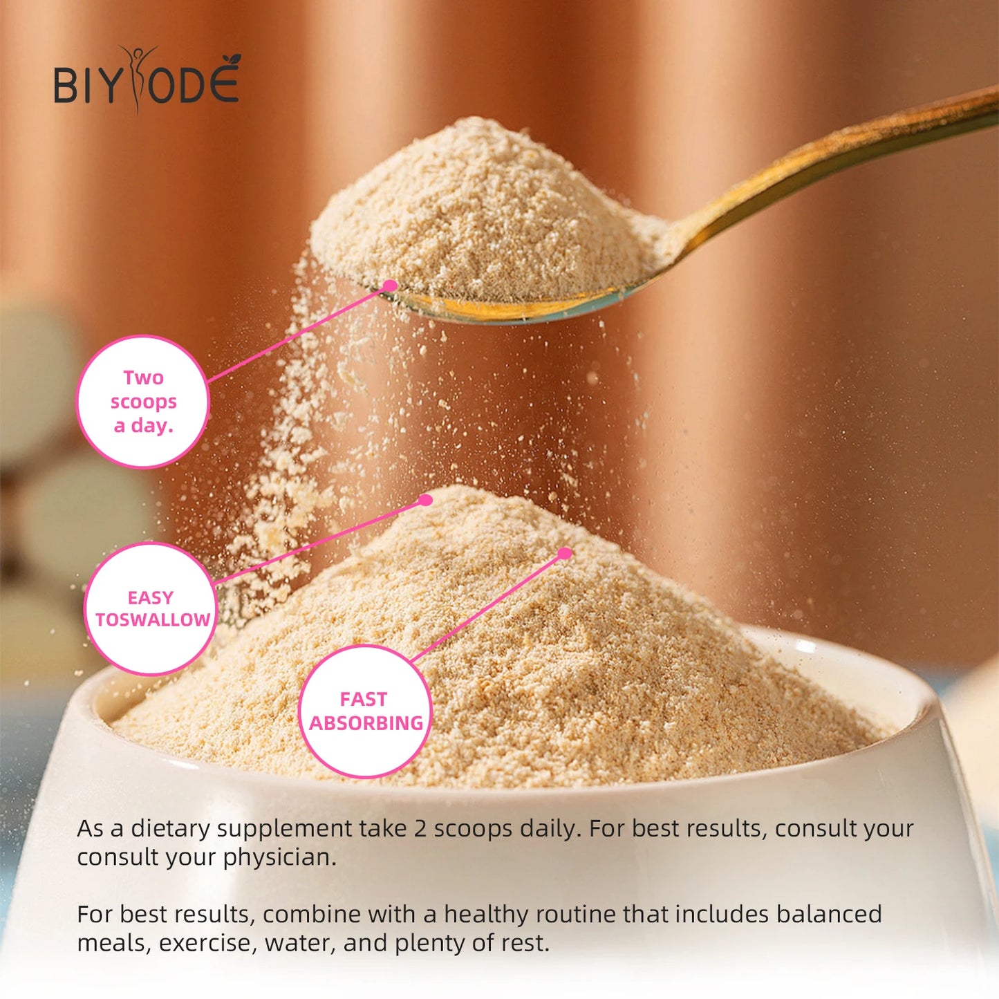 BIYODE Hydrolyzed Collagen Powder For Skin Hydration Hair Nails