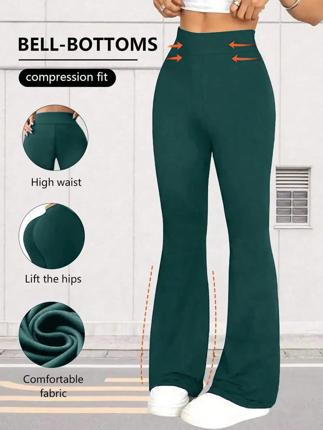 Womens High Waist Flare Yoga Pants Wide Leg Casual Leggings
