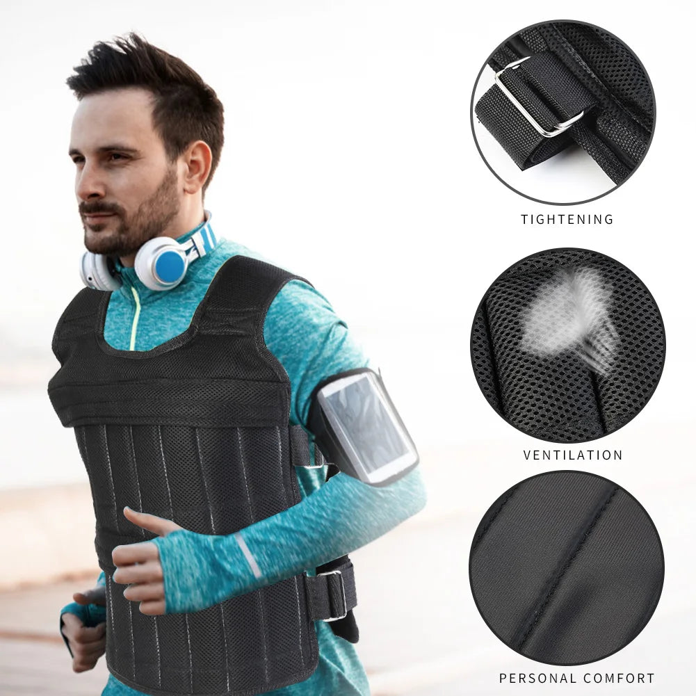 VKTECH Loading Weighted Vest Adjustable Weight Waistcoat For Running Training