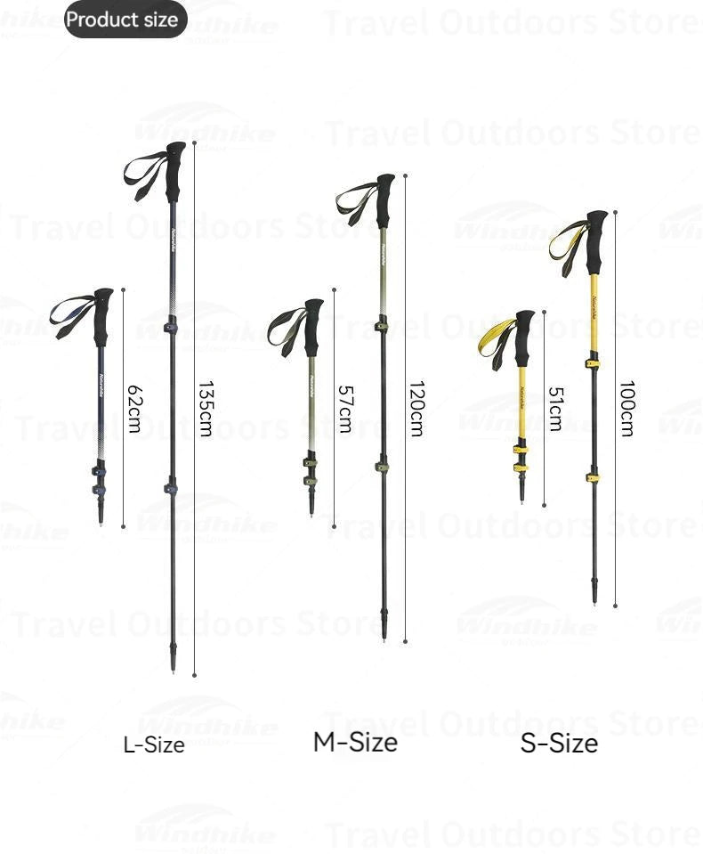 Naturehike Carbon Fiber Telescopic Trekking Pole Outdoor Hiking