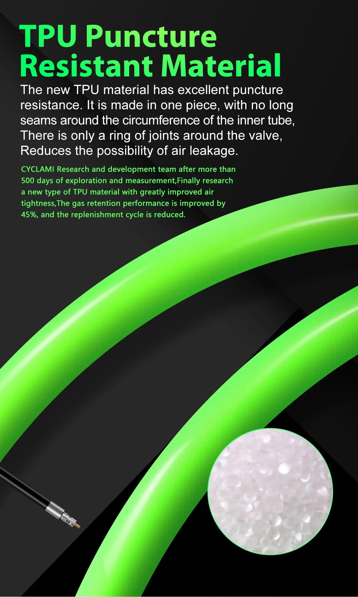 CYCLAMI Ultralight Gravel Bike TPU Inner Tube 2 Pack